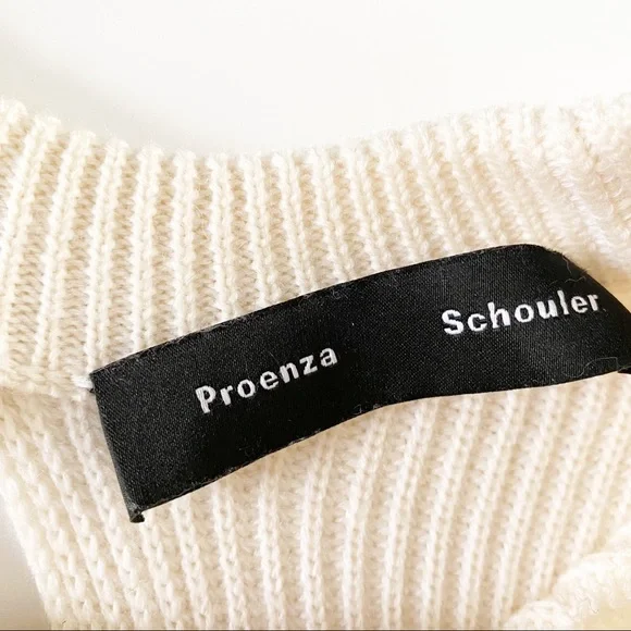 Proenza Schouler Ivory Cotton Cashmere Rib Wrap SweaterMEDIUM